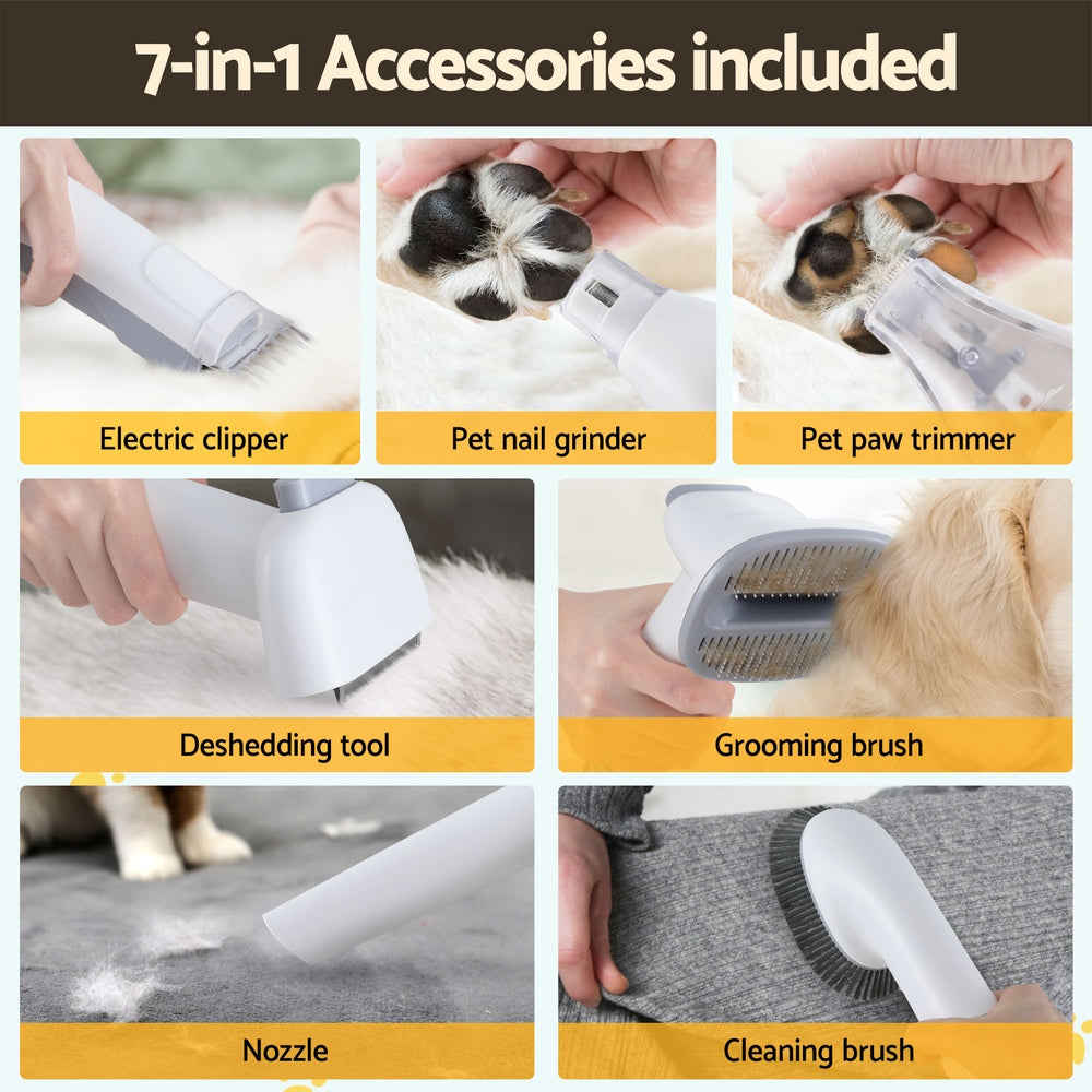 i.Pet Pet Grooming Kit Vacuum Dog Cat Hair Dryer Remover Clipper Brushes Cleaning Pet Care > Cleaning & Maintenance > Pet Grooming Supplies ipet