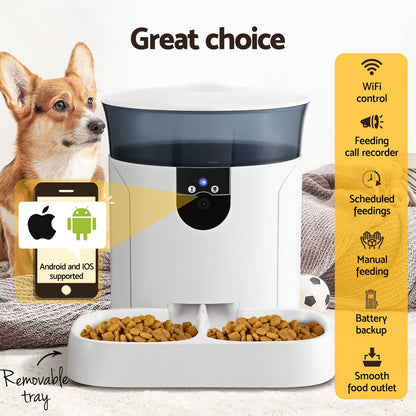 i.Pet Automatic Pet Feeder Dog Cat Camera Wifi Smart Food Dispenser Timer 7L APP Pet Care > Dog Supplies > Dog Bowls, Feeders & Waterers ipet