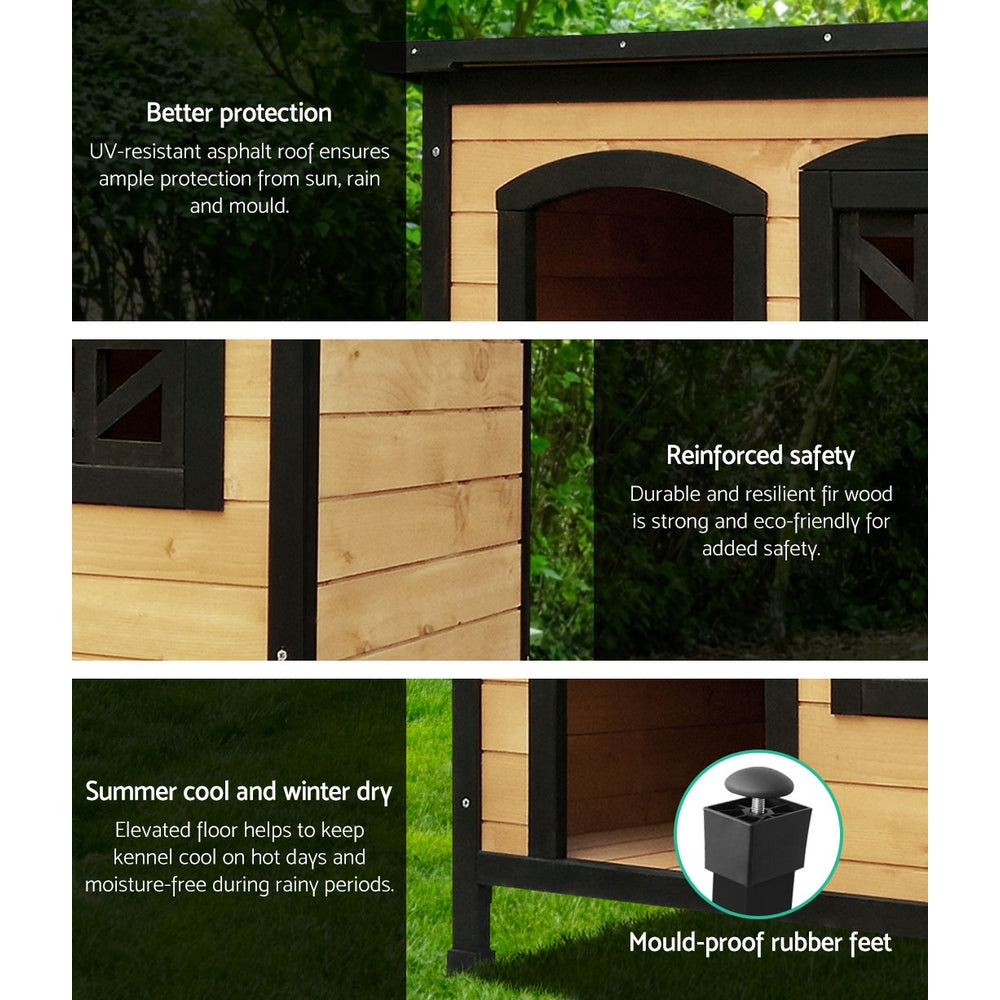 i.Pet Dog Kennel Extra Large Wooden Outdoor Indoor Puppy Pet House Cabin Crate Weatherproof Pet Care > Dog Supplies > Dog Kennels ipet
