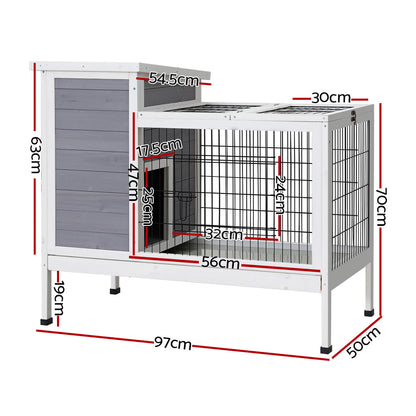 i.Pet Rabbit Hutch 97cm x 49cm x 86cm Chicken Coop Large Run Wooden Outdoor Cage House Pet Care > Coops & Hutches > Small Animal Habitats & Cages Woofy and Whiskers