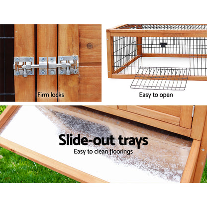 i.Pet Chicken Coop 155cm x 49cm x 90cm Rabbit Hutch Large Run Wooden Cage House Outdoor Pet Care > Coops & Hutches > Small Animal Habitats & Cages Woofy and Whiskers