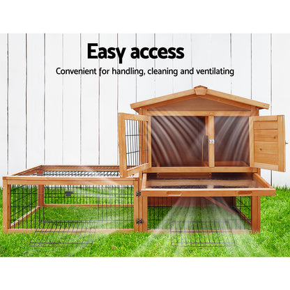 i.Pet Chicken Coop 155cm x 49cm x 90cm Rabbit Hutch Large Run Wooden Cage House Outdoor Pet Care > Coops & Hutches > Small Animal Habitats & Cages Woofy and Whiskers