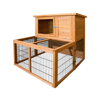 i.Pet Chicken Coop 96cm x 96cm x 100cm Rabbit Hutch Large Run Wooden Cage Outdoor House Pet Care > Coops & Hutches > Small Animal Habitats & Cages Woofy and Whiskers