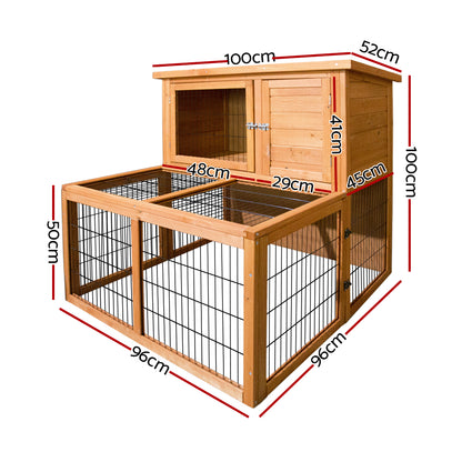 i.Pet Chicken Coop 96cm x 96cm x 100cm Rabbit Hutch Large Run Wooden Cage Outdoor House Pet Care > Coops & Hutches > Small Animal Habitats & Cages Woofy and Whiskers