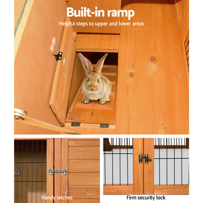 i.Pet Chicken Coop 96cm x 96cm x 100cm Rabbit Hutch Large Run Wooden Cage Outdoor House Pet Care > Coops & Hutches > Small Animal Habitats & Cages Woofy and Whiskers
