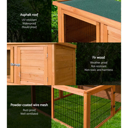 i.Pet Chicken Coop 96cm x 96cm x 100cm Rabbit Hutch Large Run Wooden Cage Outdoor House Pet Care > Coops & Hutches > Small Animal Habitats & Cages Woofy and Whiskers
