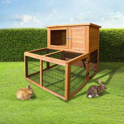 i.Pet Chicken Coop 96cm x 96cm x 100cm Rabbit Hutch Large Run Wooden Cage Outdoor House Pet Care > Coops & Hutches > Small Animal Habitats & Cages Woofy and Whiskers