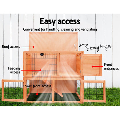 i.Pet Chicken Coop 88cm x 40cm x 76cm Rabbit Hutch Large House Run Wooden Cage Outdoor Pet Care > Coops & Hutches > Small Animal Habitats & Cages Woofy and Whiskers