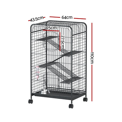 i.Pet Rabbit Cage Indoor Hutch Guinea Pig Bird Ferret Cat Hamster 110cm 4 Level Pet Care > Coops & Hutches > Small Animal Habitats & Cages ipet