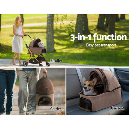 i.Pet Pet Stroller Dog Pram Large Cat Carrier Travel Foldable 4 Wheels Pushchair Double Pet Care > Cat Supplies > Cat Carriers & Crates Woofy and Whiskers