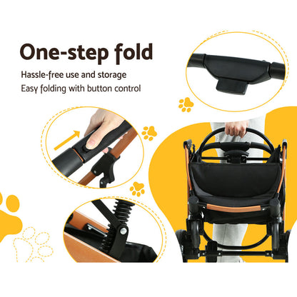 i.Pet Pet Stroller Dog Pram Large Cat Carrier Travel Foldable 4 Wheels Pushchair Double Pet Care > Cat Supplies > Cat Carriers & Crates Woofy and Whiskers