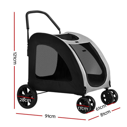 i.Pet Pet Stroller Dog Pram Large Carrier Cat Travel Foldable Strollers 4 Wheels Trolley Pet Care > Cat Supplies > Cat Carriers & Crates ipet