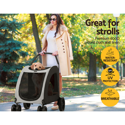 i.Pet Pet Stroller Dog Pram Large Carrier Cat Travel Foldable Strollers 4 Wheels Trolley Pet Care > Cat Supplies > Cat Carriers & Crates ipet