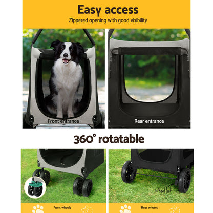i.Pet Pet Stroller Dog Pram Large Carrier Cat Travel Foldable Strollers 4 Wheels Trolley Pet Care > Cat Supplies > Cat Carriers & Crates ipet