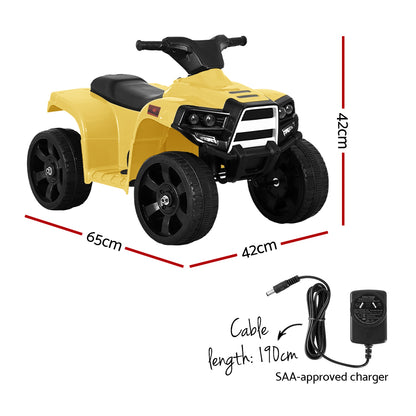 Rigo Kids Ride On ATV Quad Motorbike Car 4 Wheeler Electric Toys Battery Yellow Baby & Kids > Ride On Cars, Go-karts & Bikes > Ride On Cars Woofy and Whiskers