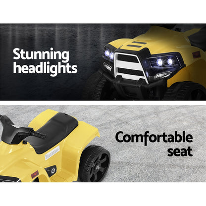 Rigo Kids Ride On ATV Quad Motorbike Car 4 Wheeler Electric Toys Battery Yellow Baby & Kids > Ride On Cars, Go-karts & Bikes > Ride On Cars Woofy and Whiskers
