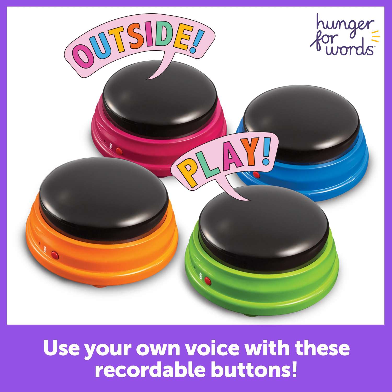 Hunger For Words Talking Pet Starter Set multi colour set of buttons woofy and whiskers