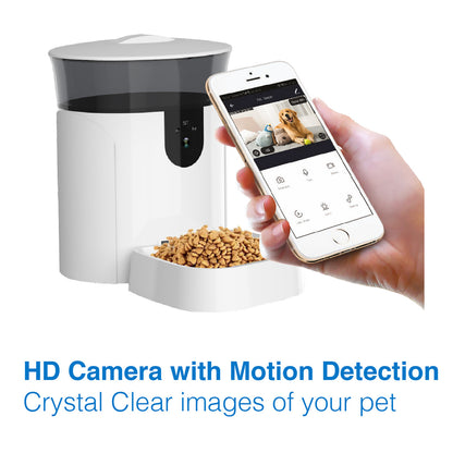 Tech4Pets 7L Smart Pet Feeder with HD Camera & App Control Pet Care > Dog Supplies > Dog Bowls, Feeders & Waterers Tech 4 Pets