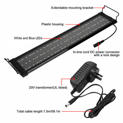 90cm Aquarium Light Lighting Full Spectrum Aqua Plant Fish Tank Bar LED Lamp Pet Care > Aquarium > Aquarium Lighting Woofy and Whiskers