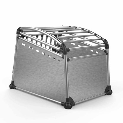 Aluminium Dog Travel Crate 56x65x77cm - Medium Pet Car Transport Cage Kennel Box Pet Care > Dog Supplies > Dog Carriers & Crates All for paws