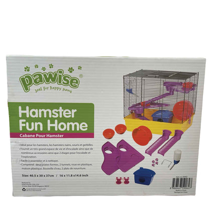 Hamster Fun Home Large Mouse Cage 40.5x30x37cm Pet Mice Rat Play House Enclosure Pet Care > Bird > Bird Cages & Stands Woofy and Whiskers