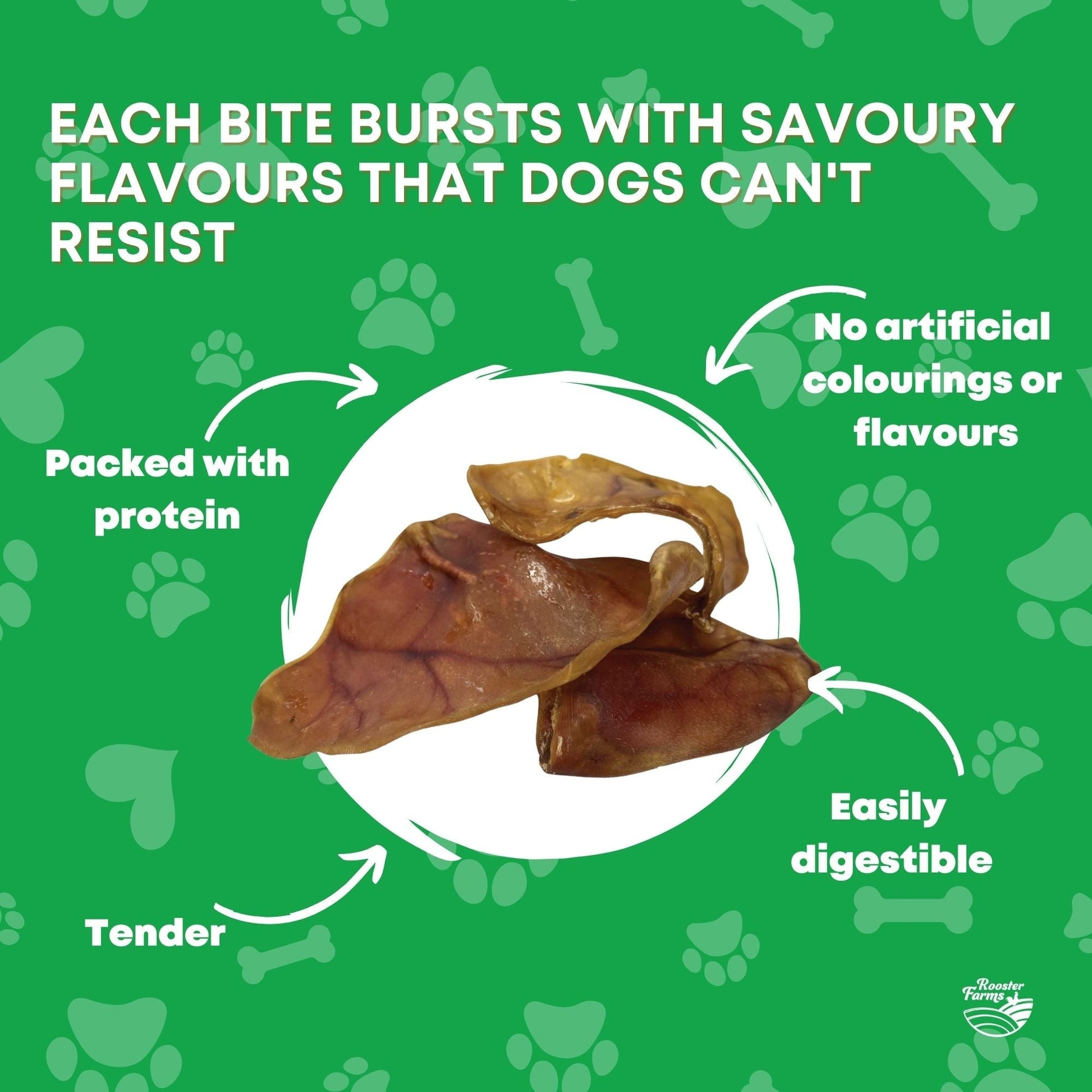 50x Dog Treat Large Pig Ears Whole - Dehydrated Australian Healthy Puppy Chew Pet Care > Pet Food > Dog Food Rooster Farm