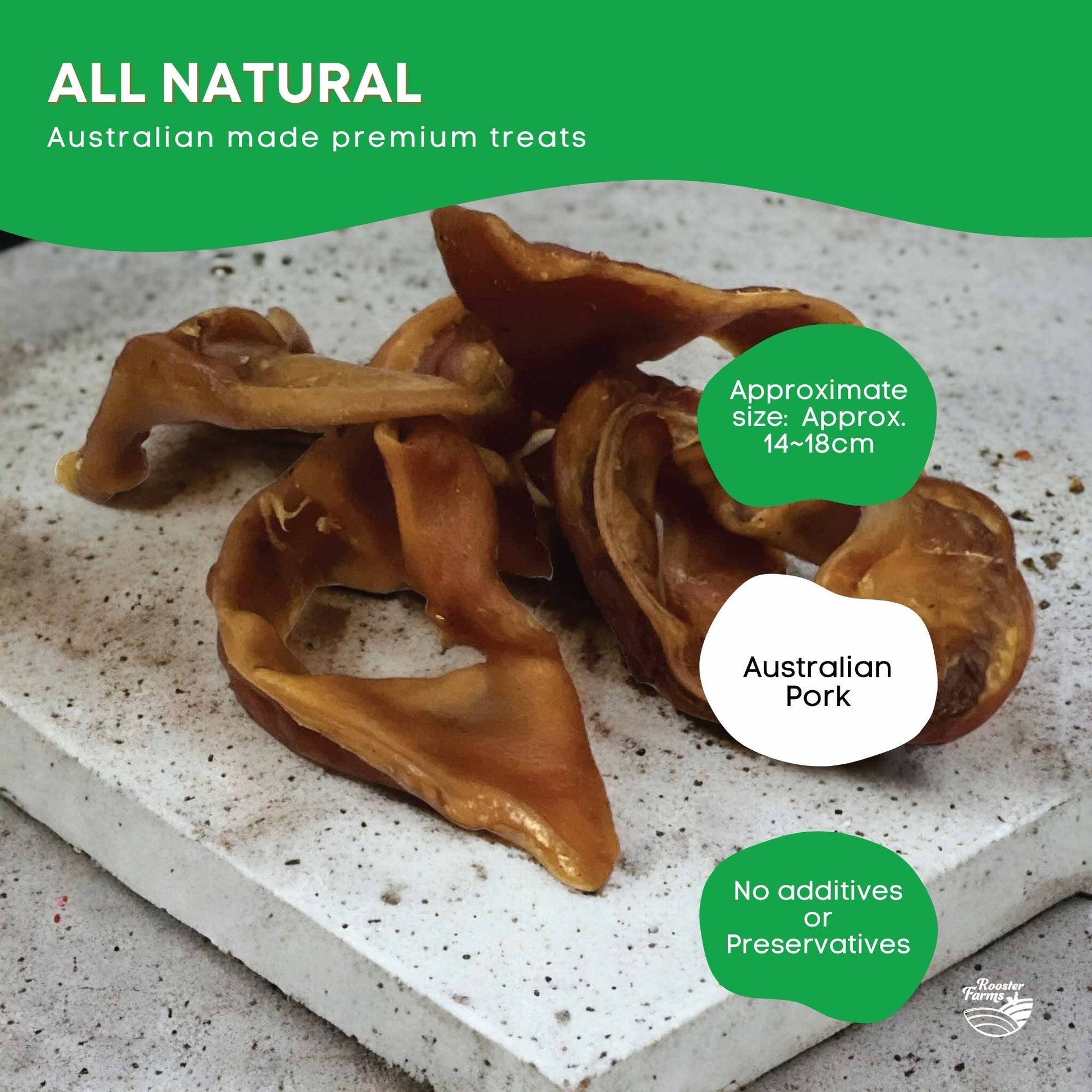 400g Dog Treat Pig Ear Strips - Dehydrated Australian Healthy Puppy Chew Pet Care > Pet Food > Dog Food Rooster Farm