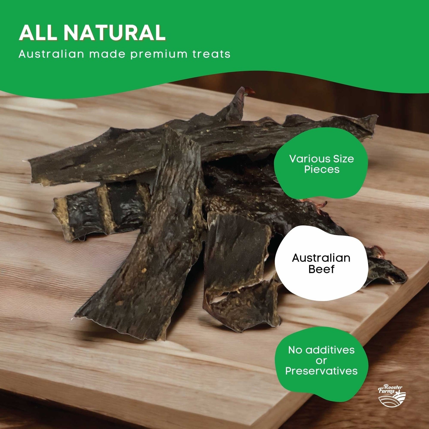 400g Dog Treat Beef Liver Pieces - Dehydrated Australian Healthy Puppy Chew Pet Care > Pet Food > Dog Food Rooster Farm