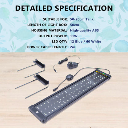11W Aquarium Blue White LED Light for Tank 50-70cm Pet Care > Aquarium > Aquarium Lighting Dynamic Power