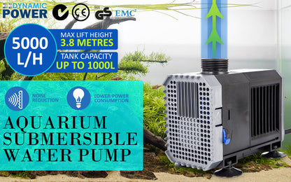Aquarium Submersible Pond Water Pump 5000L/H 80W 3.8m Pet Care > Aquarium > Aquarium Filters & Pumps Dynamic Power