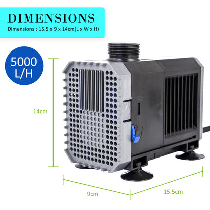 Aquarium Submersible Pond Water Pump 5000L/H 80W 3.8m Pet Care > Aquarium > Aquarium Filters & Pumps Dynamic Power