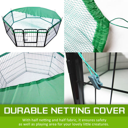 Pet Playpen Heavy Duty Foldable Dog Cage 8 Panel 32in with Cover Pet Care > Dog Supplies > Dog Playpens & Gates Woofy and Whiskers