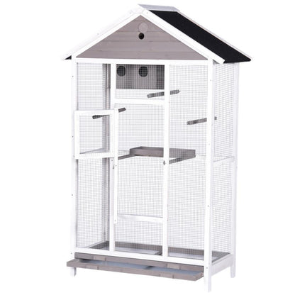 YES4PETS Wooden XXL Pet Cages Aviary Carrier Travel Canary Parrot Bird Cage Grey Pet Care > Bird > Bird Cages & Stands YES4PETS