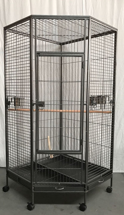 YES4PETS 162cm Large Corner Bird Cage Pet Parrot Aviary Perch Castor Wheel Pet Care > Bird > Bird Cages & Stands YES4PETS