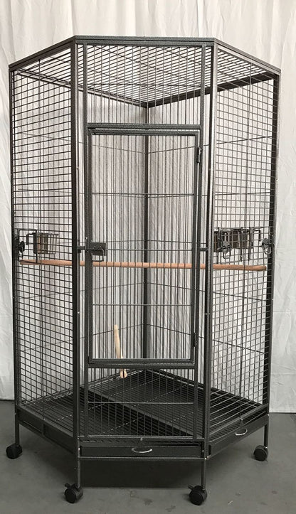 YES4PETS 162cm Large Corner Bird Cage Pet Parrot Aviary Perch Castor Wheel Pet Care > Bird > Bird Cages & Stands YES4PETS