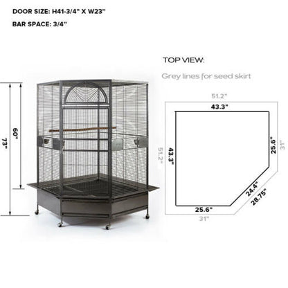 YES4PETS 185cm XXL Corner Bird Cage Pet Parrot Aviary Perch Castor Wheel Pet Care > Bird > Bird Cages & Stands YES4PETS