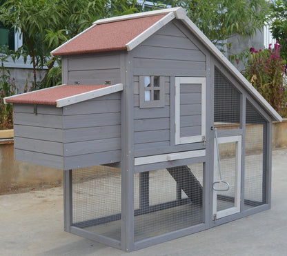 YES4PETS Grey Large Chicken Coop Rabbit Hutch Ferret Guinea Pig Cage Hen Chook Cat Kitten House Pet Care > Coops & Hutches > Small Animal Habitats & Cages YES4PETS