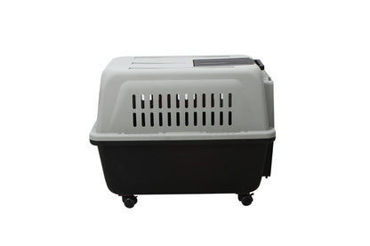YES4PETS Large Plastic Kennels Pet Carrier Dog Cat Cage Crate With Handle and Wheel Black Pet Care > Dog Supplies > Dog Kennels YES4PETS