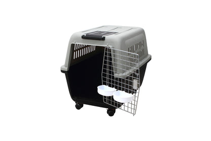 YES4PETS XL Plastic Kennels Pet Carrier Dog Cat Cage Crate With Handle and Removable Wheel Black Pet Care > Dog Supplies > Dog Kennels YES4PETS