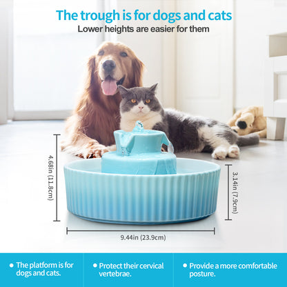 YES4PETS Blue Ceramic Electric Pet Water Fountain Dog Cat Water Feeder Bowl Dispenser Pet Care > Dog Supplies > Dog Bowls, Feeders & Waterers Woofy and Whiskers