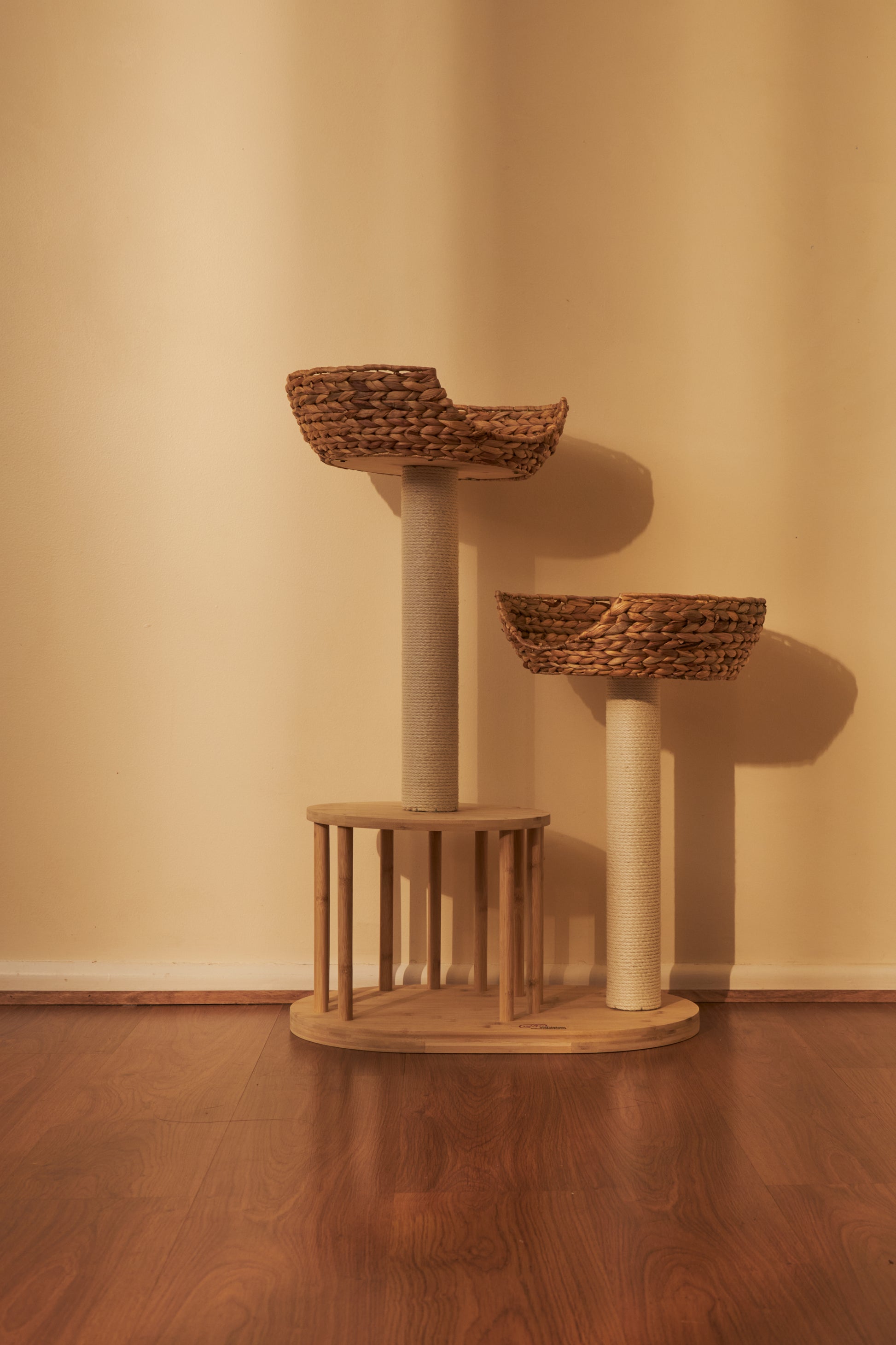 Whisker Wonderland Premium Eco Bamboo Cat Tree Medium - Natural Bamboo Structure, Safe & Stable, Multi-Functional Cat Furniture, Climbing & Scratching Pet Care > Cat Supplies > Cat Furniture Whiskers wonderland