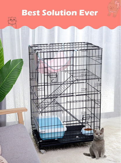 3 Level Rabbit Bird Cage Ferret Parrot Aviary Cat Rat Aviary Budgie Hamster Pet Cages Castor XL Pet Care > Bird > Bird Cages & Stands Woofy and Whiskers