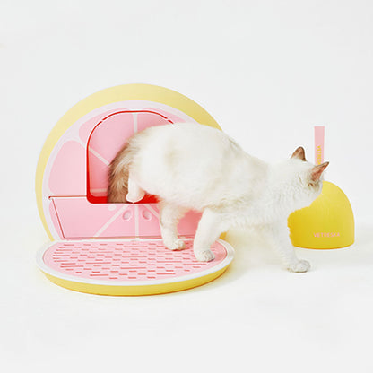 Vetreska Fruity Portable Cat Kitty Toilet Litter Box Tray House Lid Scoop Set Grapefruit Pet Care > Cat Supplies > Cat Litter Woofy and Whiskers