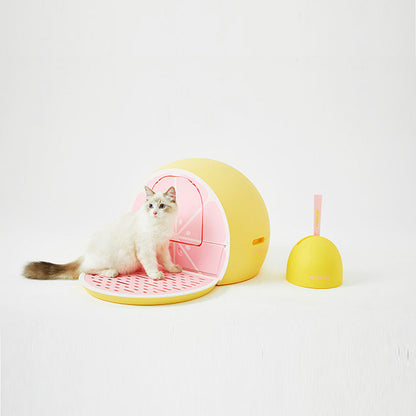 Vetreska Fruity Portable Cat Kitty Toilet Litter Box Tray House Lid Scoop Set Grapefruit Pet Care > Cat Supplies > Cat Litter Woofy and Whiskers