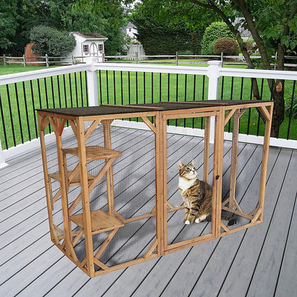 180cm Large Cat Enclosure Wooden Outdoor Cage with 3 Platforms Pet Care > Cleaning & Maintenance > Pet Grooming Supplies YES4PETS