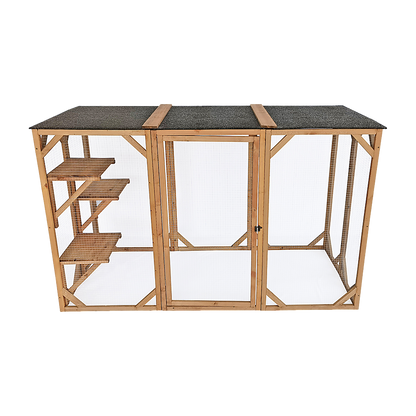 180cm Large Cat Enclosure Wooden Outdoor Cage with 3 Platforms Pet Care > Cleaning & Maintenance > Pet Grooming Supplies YES4PETS