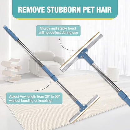 Pet Hair Remover Floor Squeegee with Extendable Handle ,Effective Fur and Hair Sweeper for Hard Floors Pet Care > Cleaning & Maintenance > Pet Cleaning Supplies Woofy and Whiskers