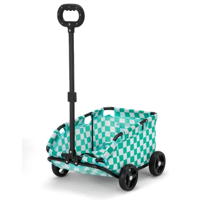 Green Lattice Compact Foldable Pet Stroller for Dogs and Cats - Lightweight Travel Pushchair for Small Pets, Teddy Dogs, and Cats - Portable and Collapsible Pet Buggy for Outdoor Adventures Tools > Tools Storage > Utility Trolleys Woofy and Whiskers