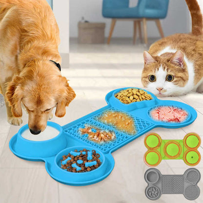 Orange Silicone Pet Licking Mat Slow Feeder Pad with Strong Suction and Foldable Design, Heat Resistant -40°C to 240°C, for Dogs and Cats Pet Care > Dog Supplies > Dog Bowls, Feeders & Waterers Woofy and Whiskers