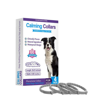 Gray Calming Collars for Dogs - Natural Stress Relief, Adjustable, 4 Pack Pet Care > Dog Supplies > Dog Collars, Leads & Harnesses Woofy and Whiskers